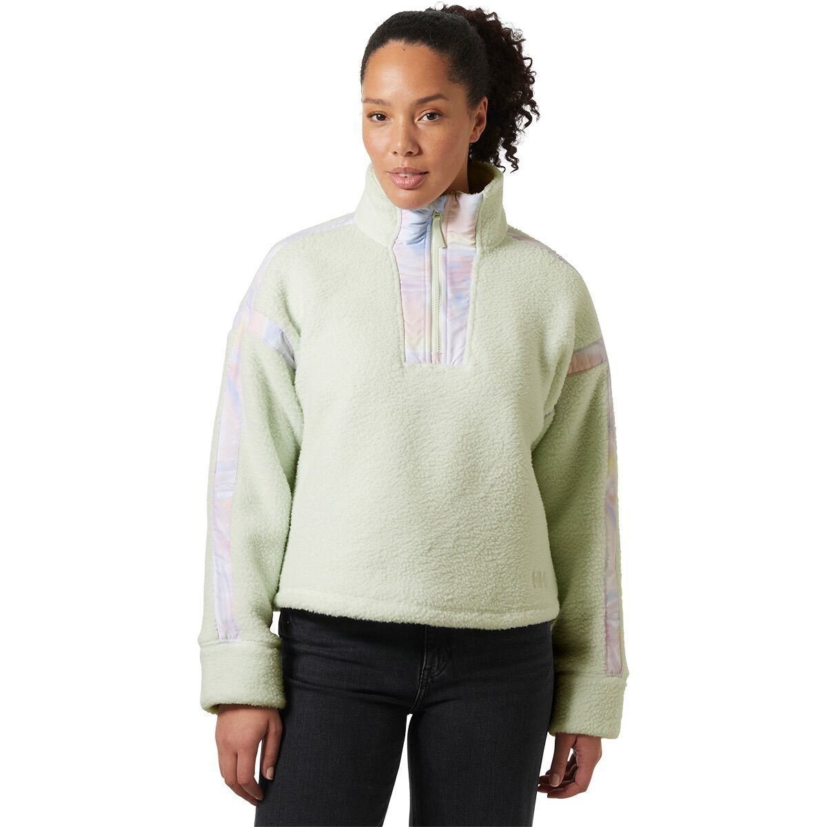 Image of Helly Hansen Imperial Pile Zip Pullover - Women's Seafoam Reflection Aop, M