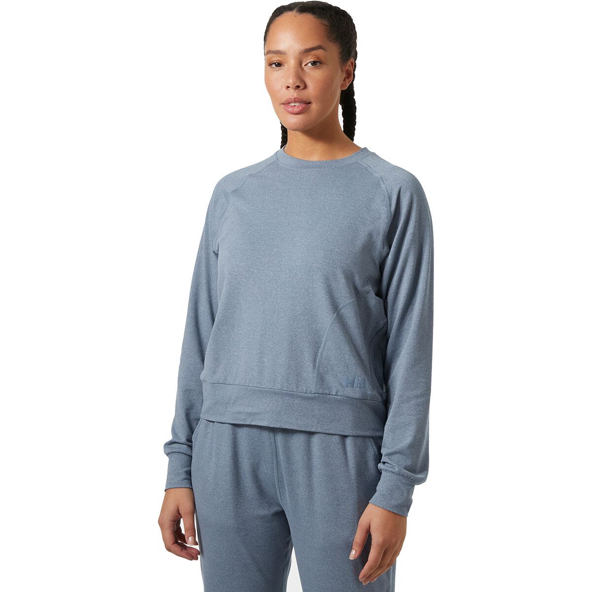 Image of Helly Hansen Tyri Knit CrewNeck Sweatshirt - Women's Washed Navy Melange, M