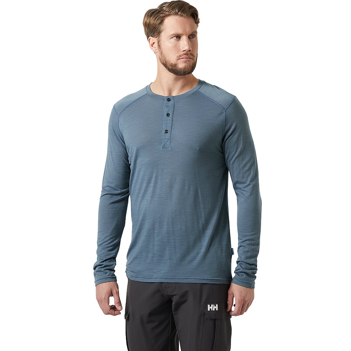 Image of Helly Hansen HH Durawool Long-Sleeve Henley - Men's Washed Navy, L