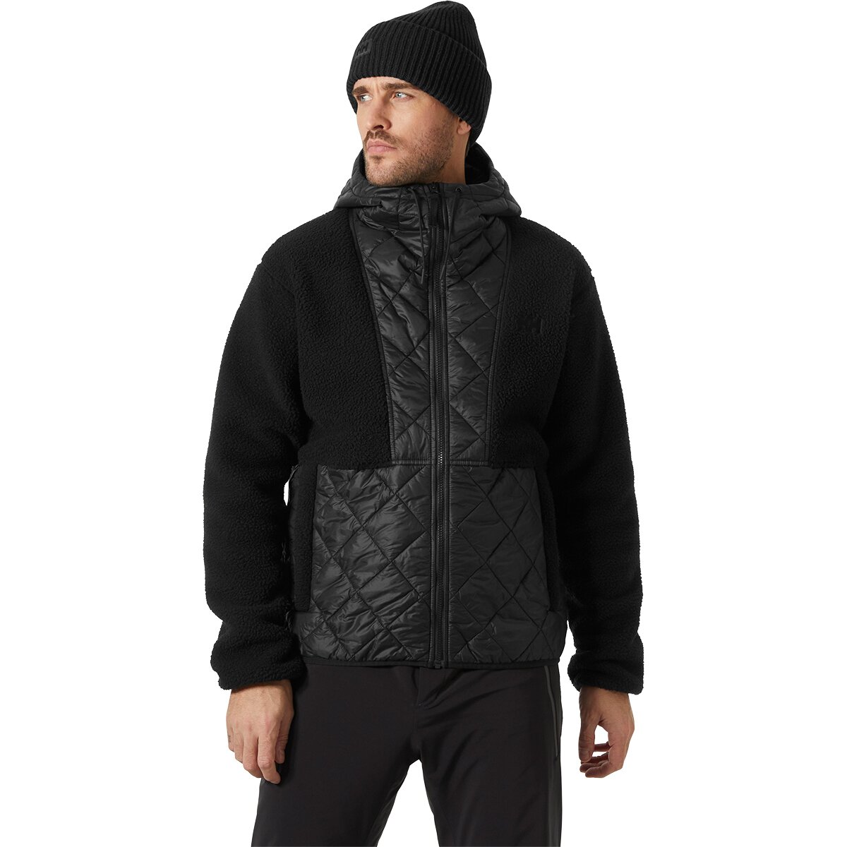 Image of Helly Hansen Stowe Hooded Hybrid Jacket - Men's Black, M
