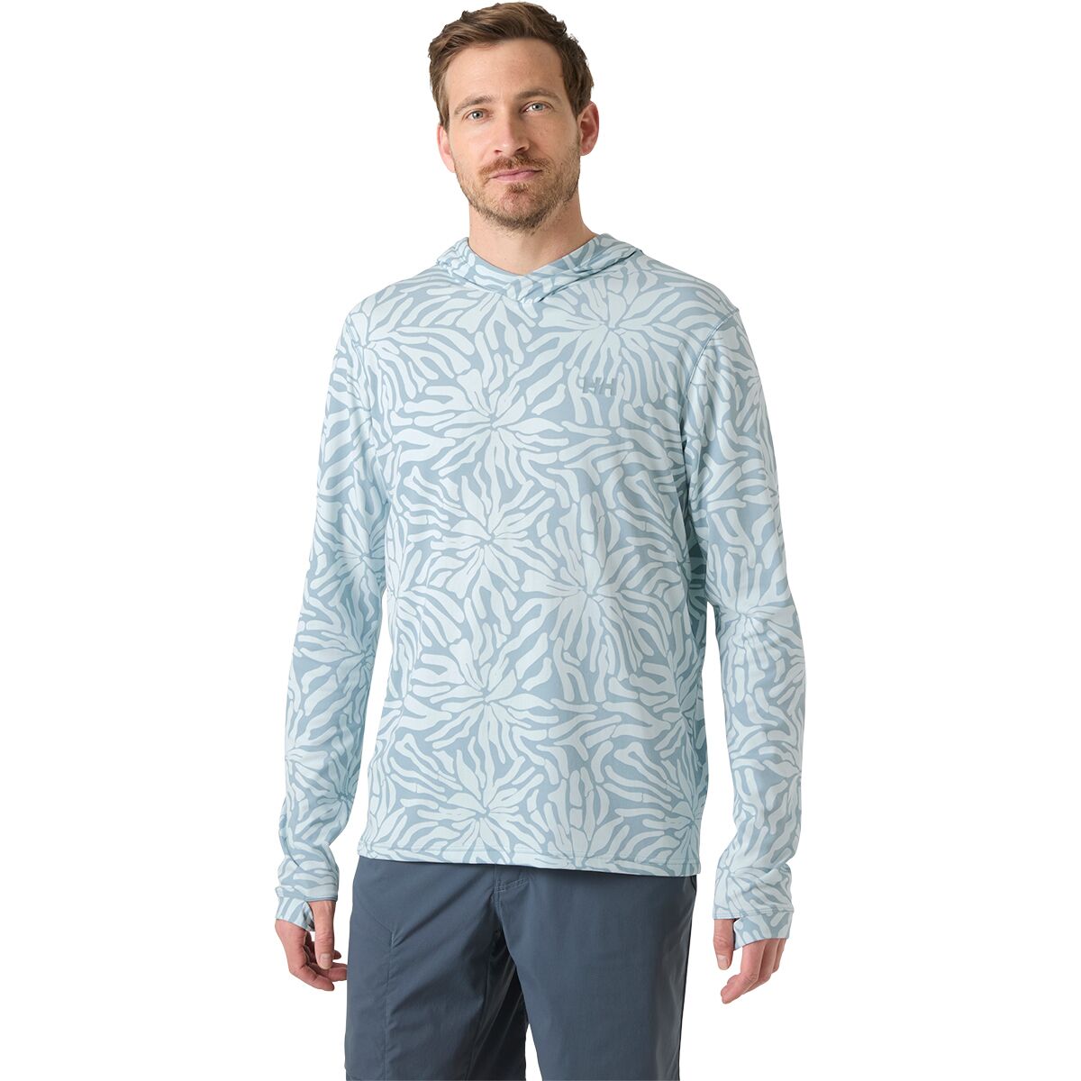 Image of Helly Hansen Lifa Active Solen Hoodie - Men's Windy Blue Stencil Large A, S