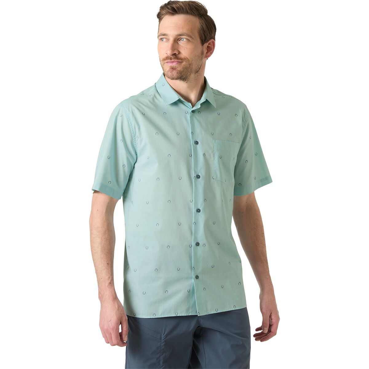 Image of Helly Hansen Viken Short-Sleeve Shirt - Men's Barely Blue Hammocks Aop, XXL