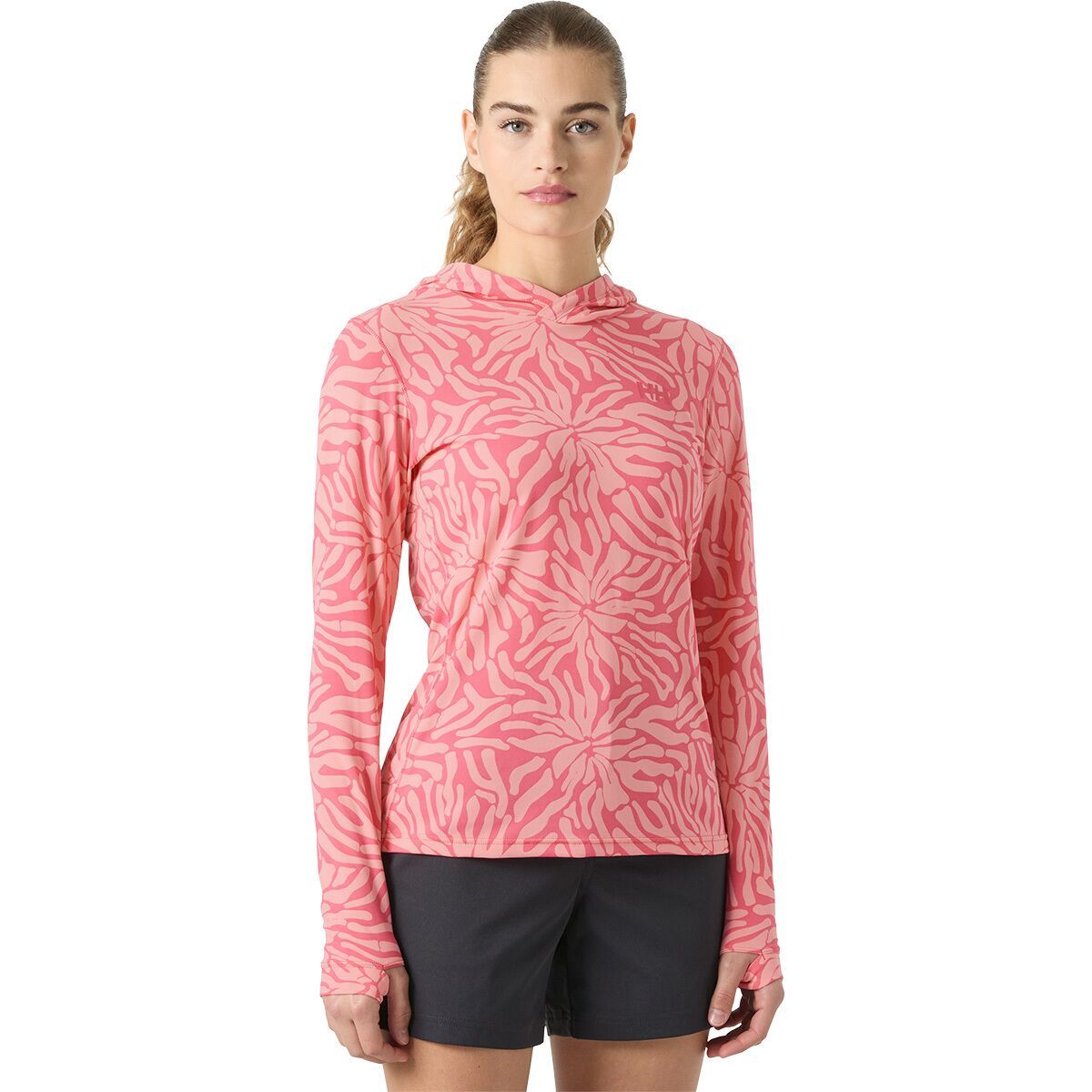 Image of Helly Hansen Lifa Active Solen Hoodie - Women's Coral Almond Stencil Large, M