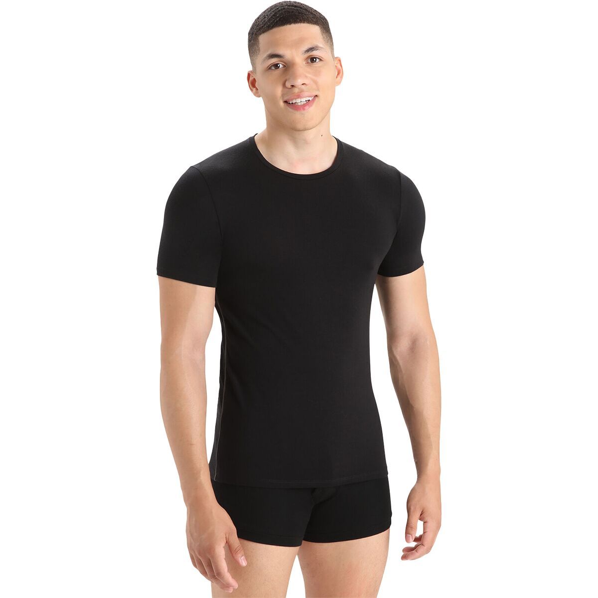 Image of Icebreaker Merino Anatomica 150 Short Sleeve Crewe - Men's Black, M
