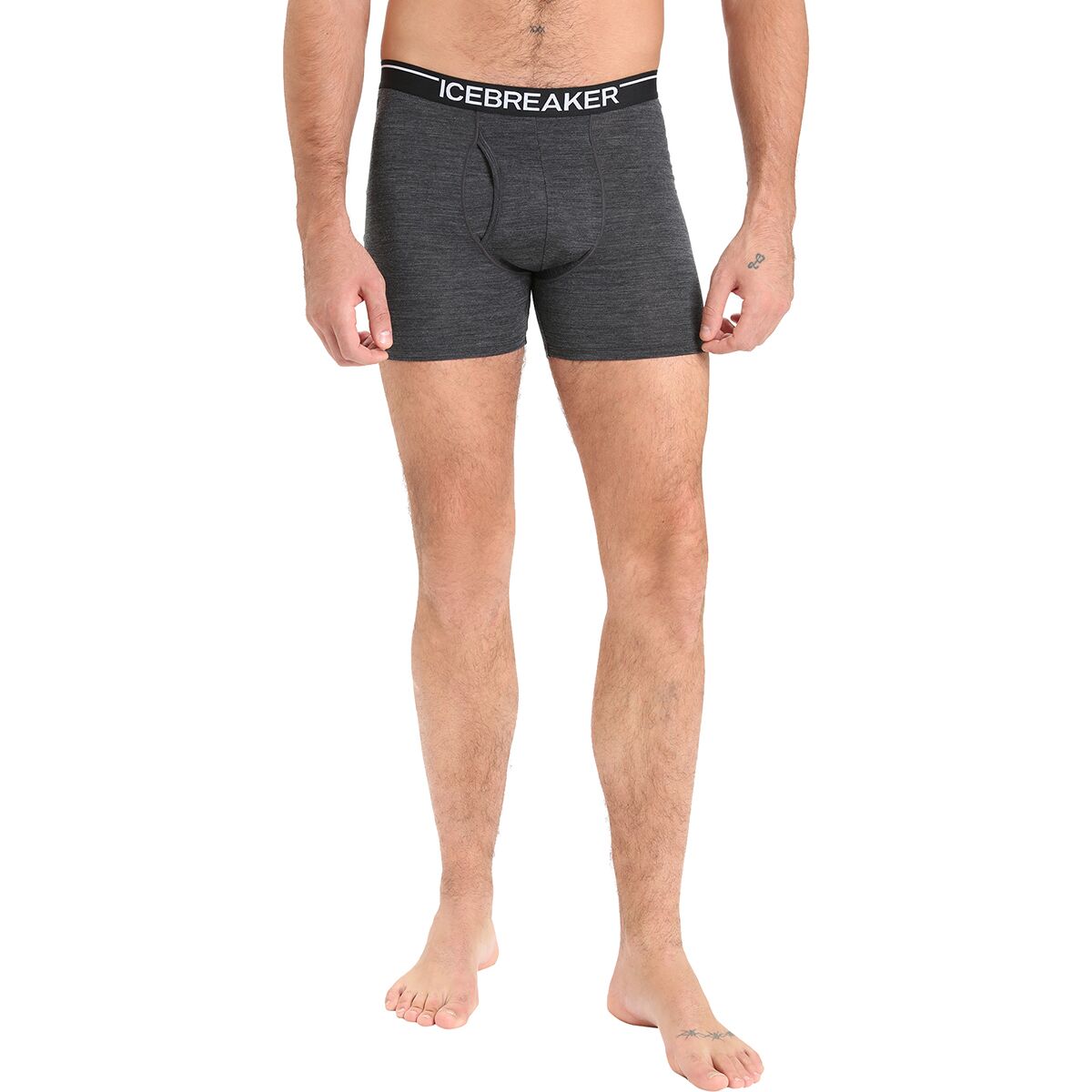Image of Icebreaker Anatomica Boxer + Fly - Men's Jet Heather, XXL