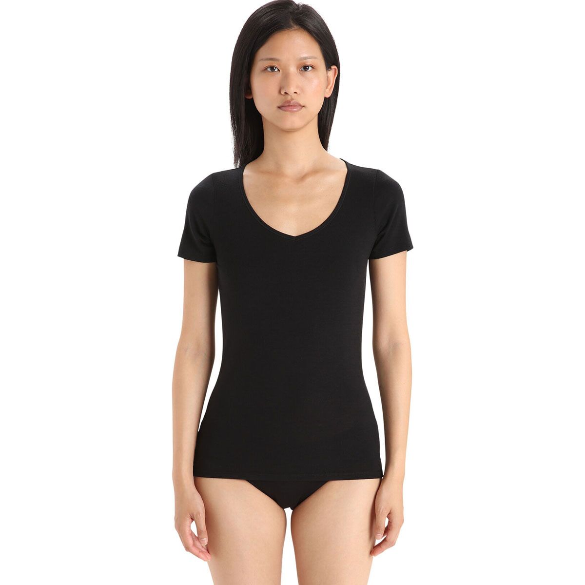 Image of Icebreaker Siren SS Sweetheart Top - Women's Black, M