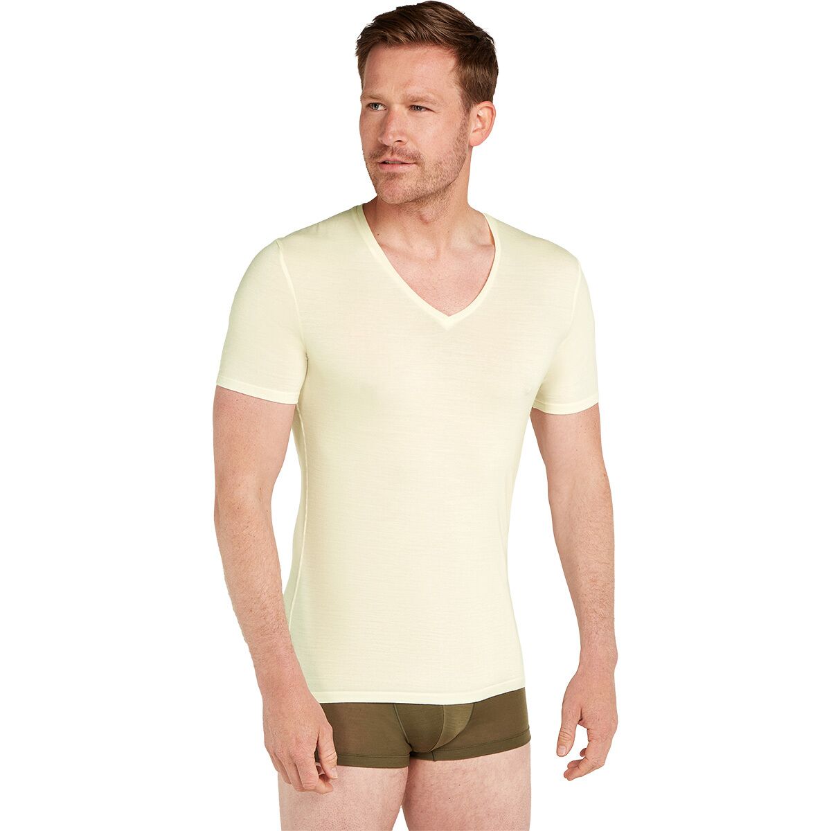 Image of Icebreaker BodyFit 150-Ultralight Anatomica V-Neck Shirt - Men's Undyed, M