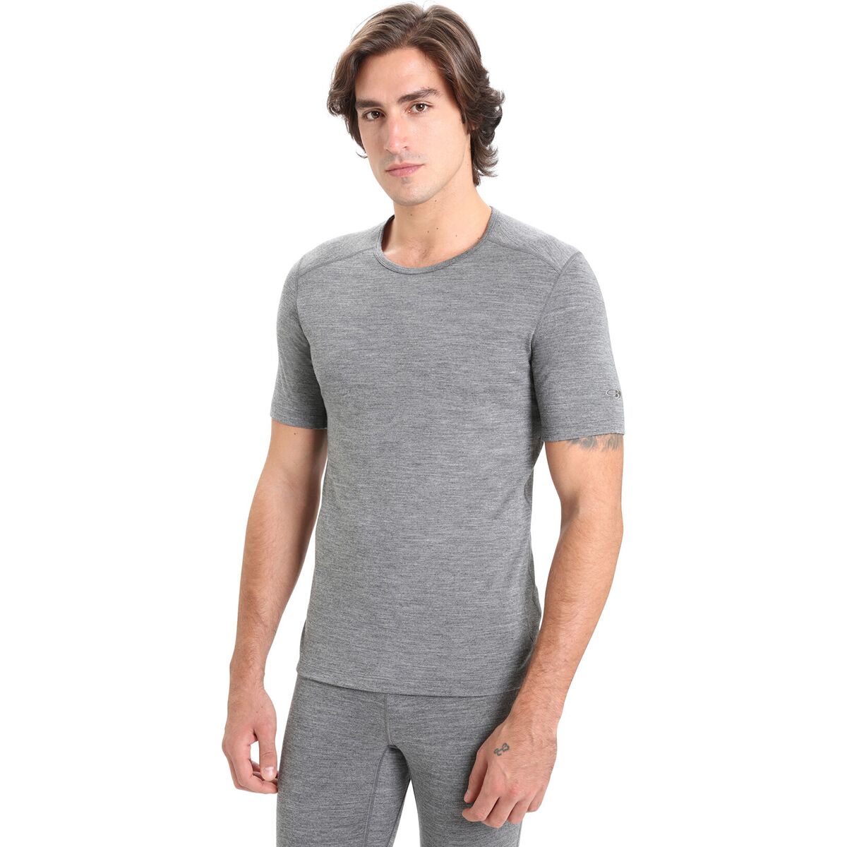 Image of Icebreaker 200 Oasis SS Crew Top - Men's Gritstone Heather, XXL