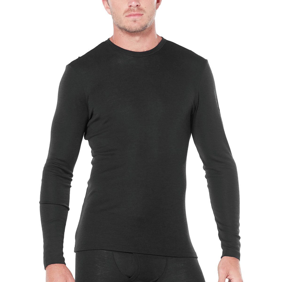 Image of Icebreaker 175 Everyday Long-Sleeve Crew Shirt - Men's Black, S