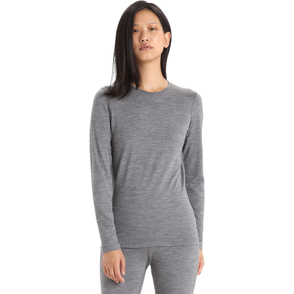 Image of Icebreaker 200 Oasis Long Sleeve Crewe - Women's Gritstone Heather, XS