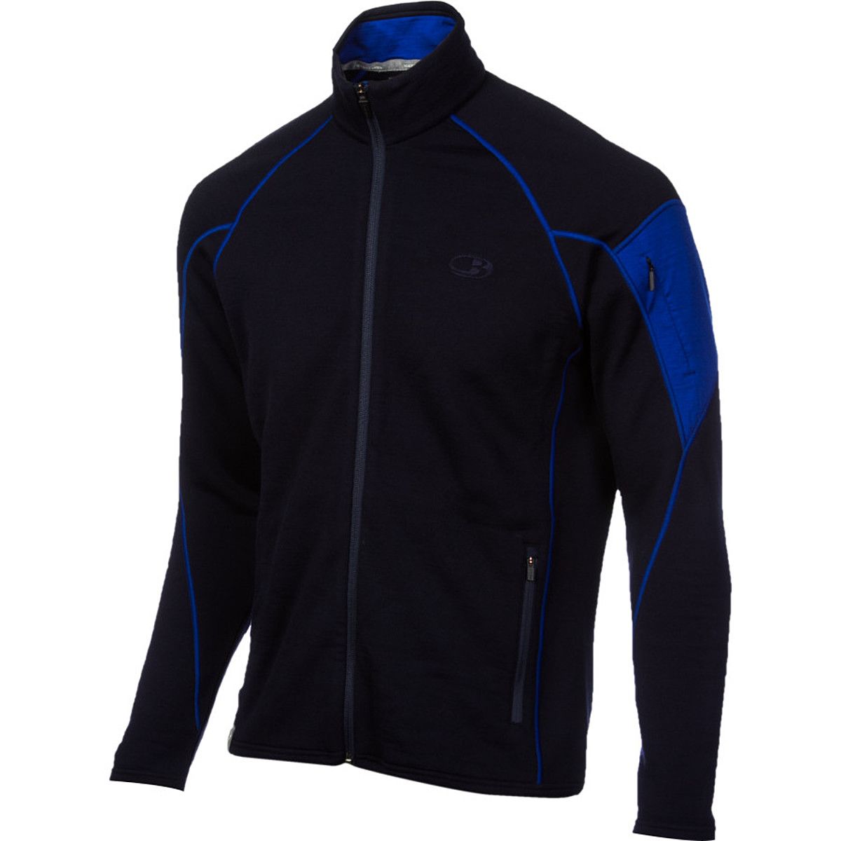 ICEBREAKER REAL FLEECE FLIGHT JACKET 紺 L Icebreaker RealFleece High Pile Merino Wool Full Zip Jacket