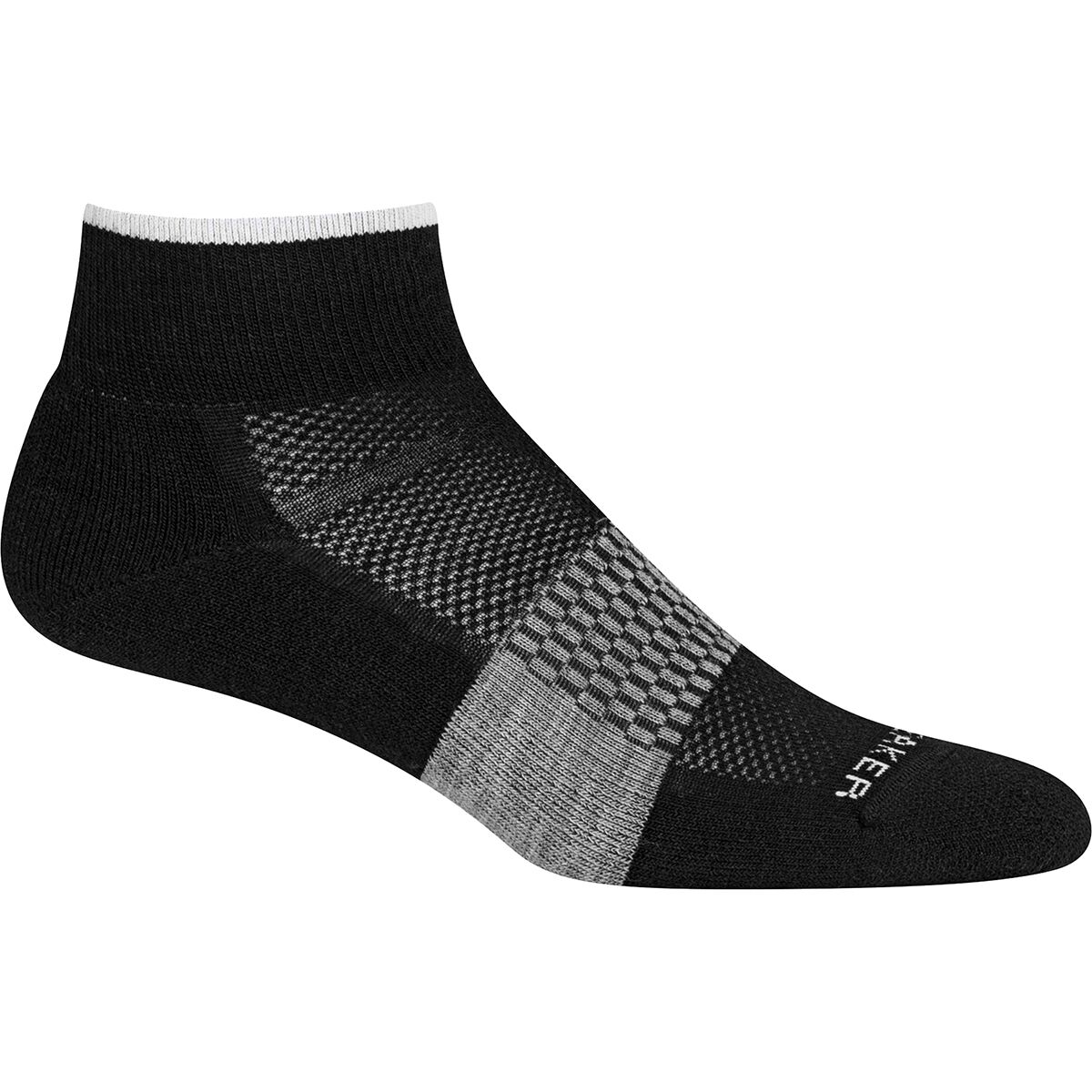 Image of Icebreaker Multisport Light Mini Sock - Women's Black/Snow/Metro Heather, S