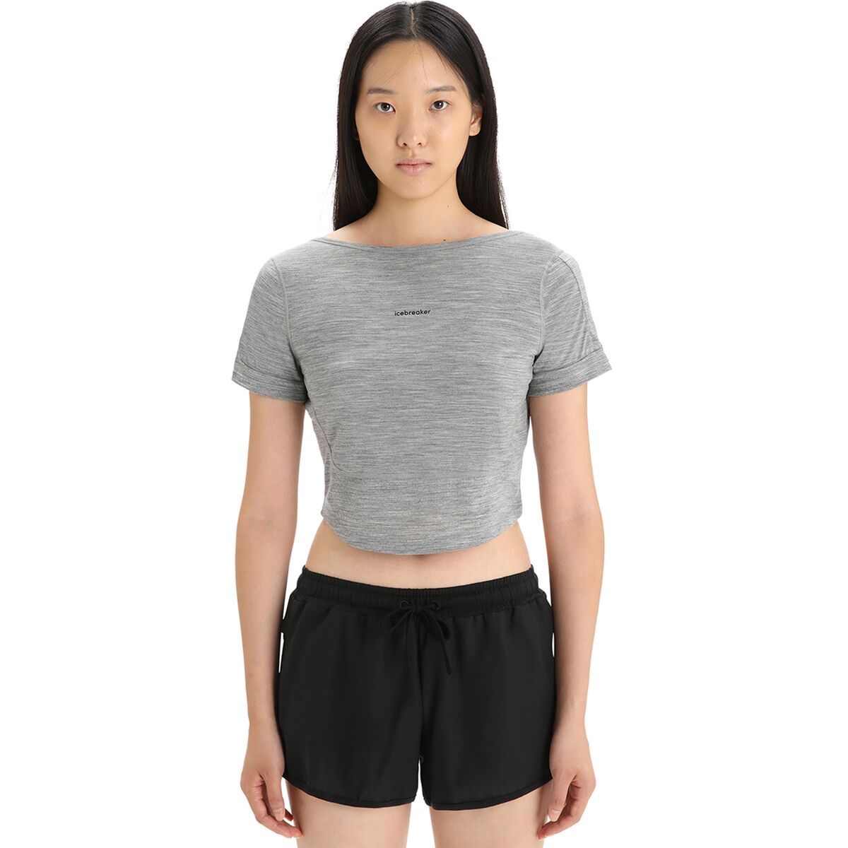 Icebreaker ZoneKnit Scoop Back Short-Sleeve T-Shirt - Women's Metro Heather, XL