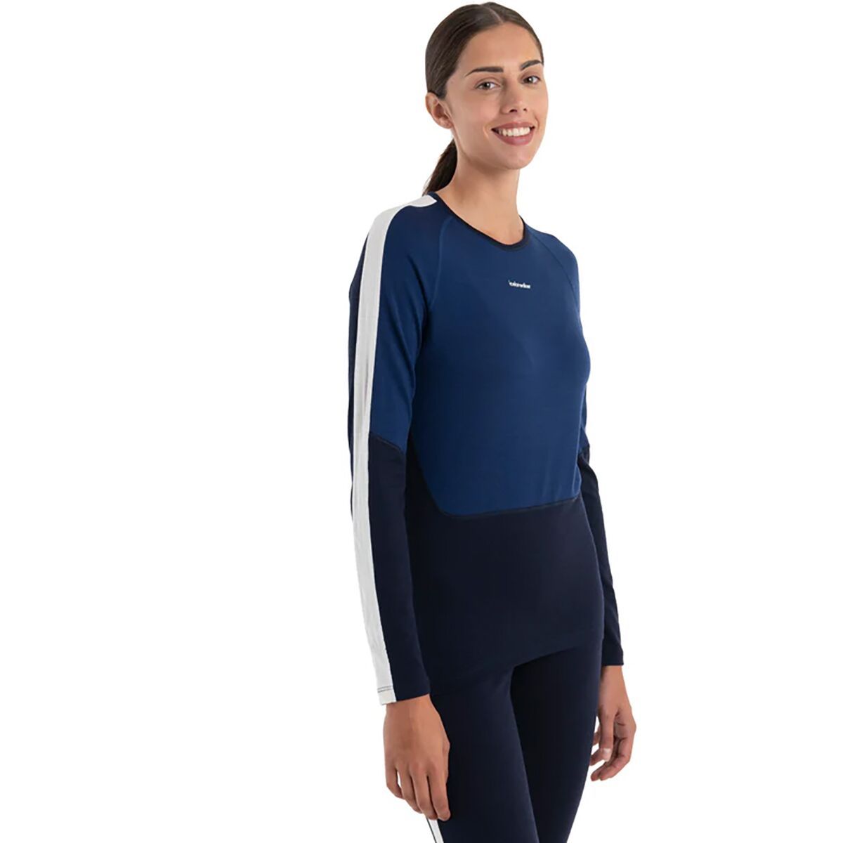 Image of Icebreaker Merino 200 Sonebula Crew - Women's Midnight Navy/Royal Navy/Snow/Cb, L