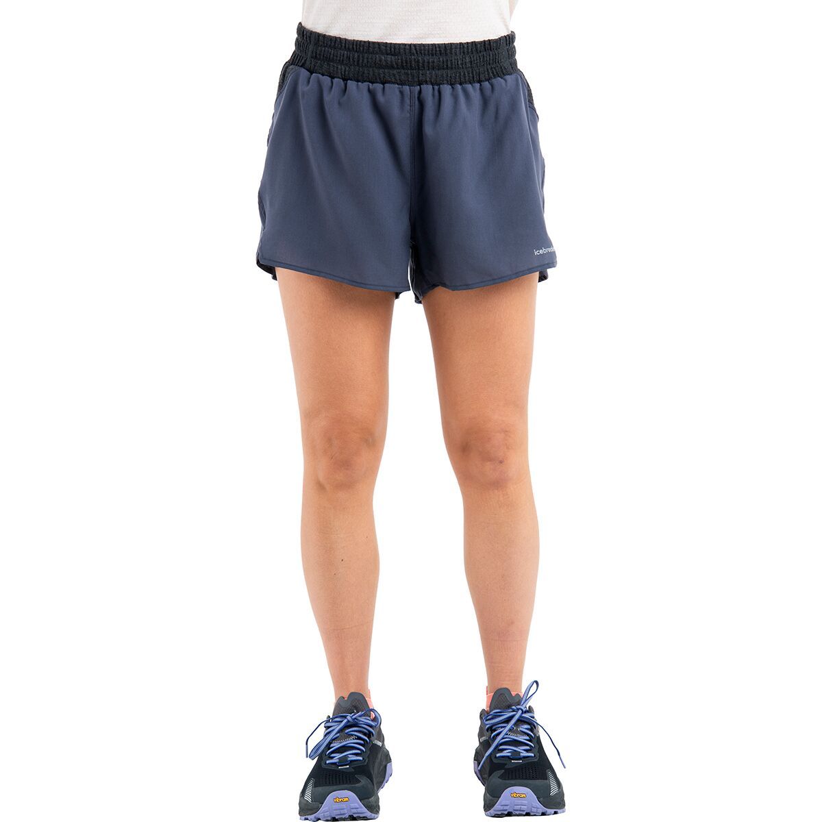 Icebreaker Merino 125 ZoneKnit Speed 3in Short - Women's Graphite/Jet Heather/CB, L