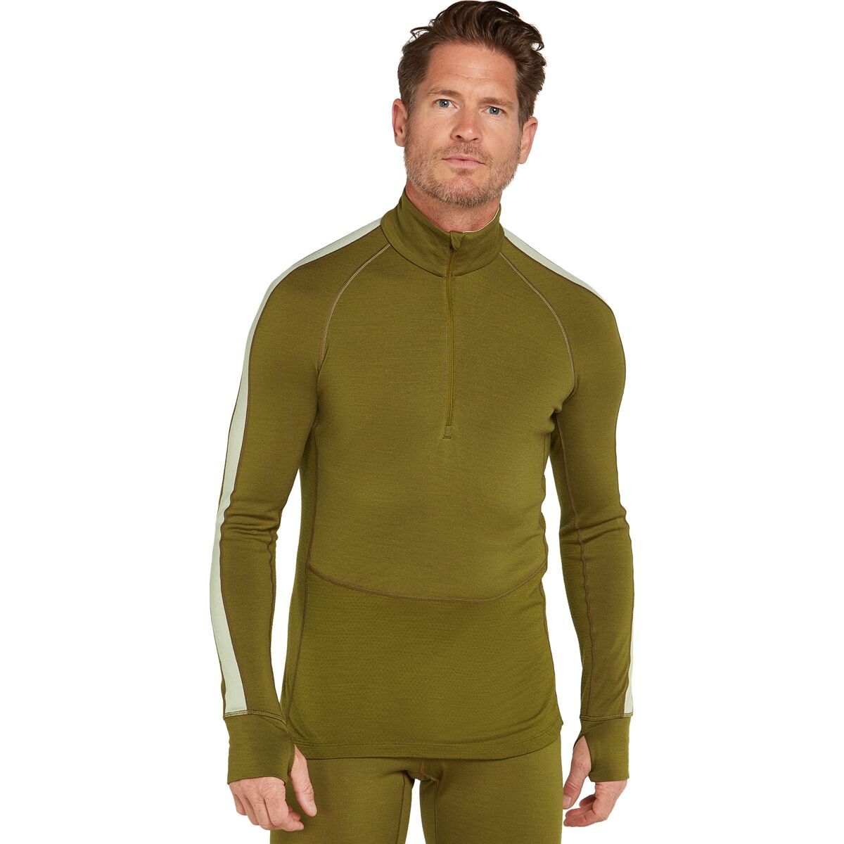 Icebreaker 260 ZoneKnit 1/2-Zip Long-Sleeve Top - Men's Algae/Ashen/Cb, L