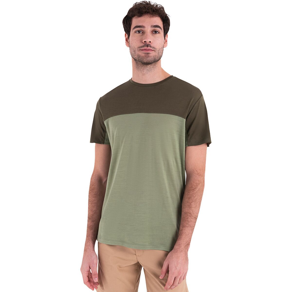 Icebreaker Merino 125 Cool-Lite Sphere Colour Block T-Shirt - Men's Lichen/Loden/CB, S