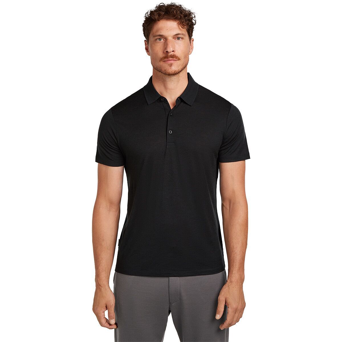 Image of Icebreaker Merino 150 Tech Lite Polo Shirt - Men's Black, M