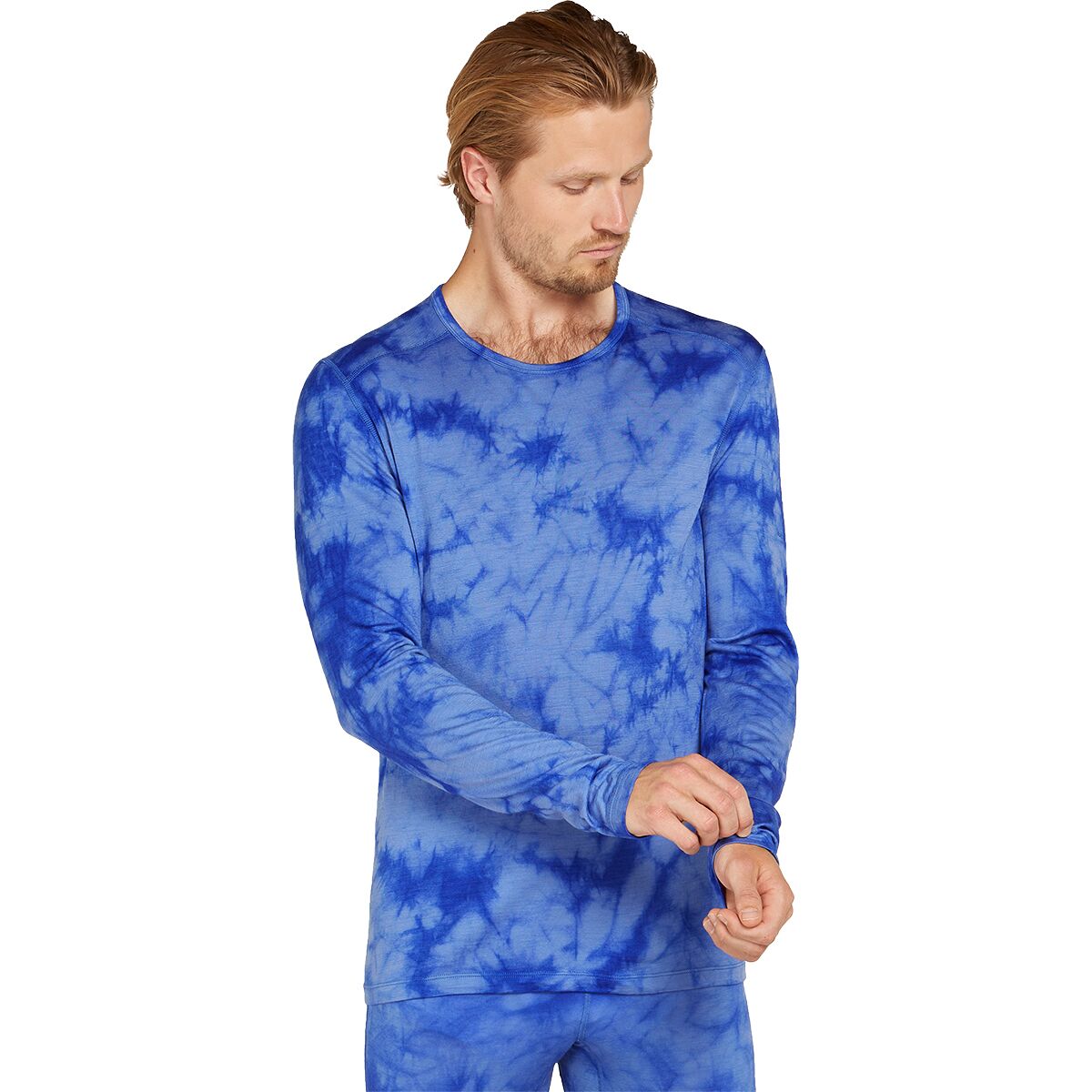 Image of Icebreaker Merino 200 Oasis Cloud Dye Long-Sleeve Crewe - Men's Baja/Brilliant/Cd, L