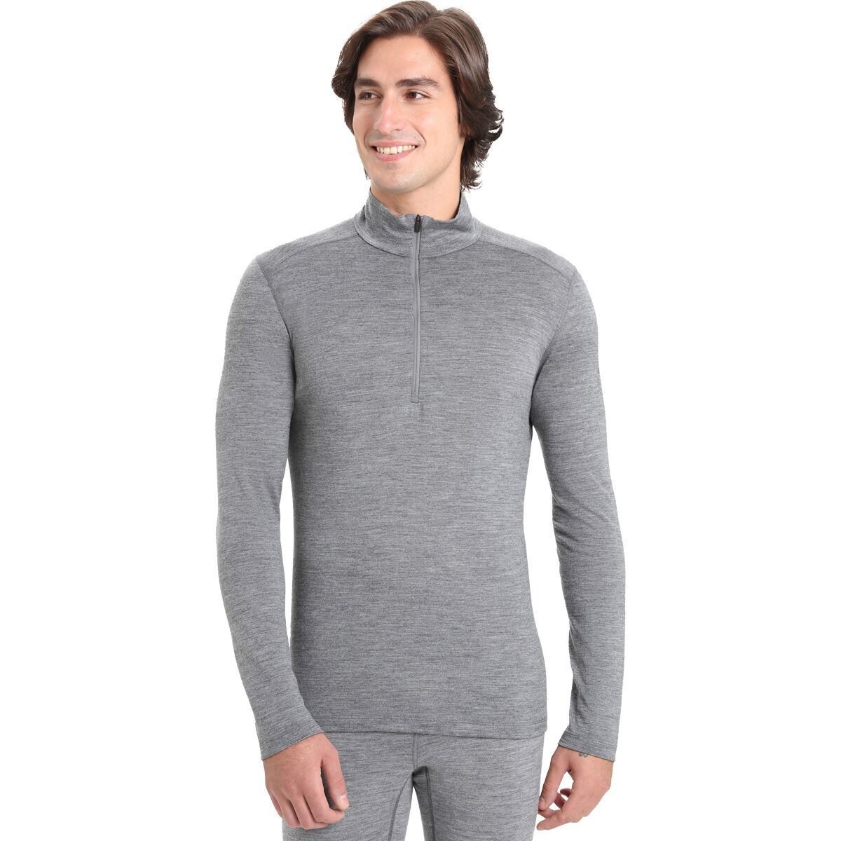 Image of Icebreaker Merino 200 Oasis Long-Sleeve 1/2-Zip Top - Men's Gritstone Heather, S