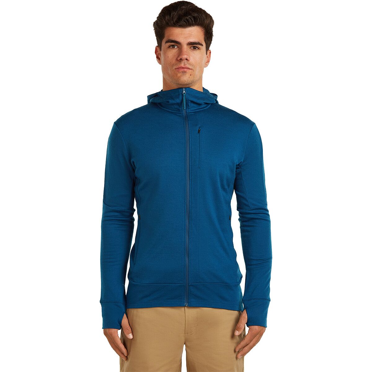 Image of Icebreaker Merino 260 Quantum Long-Sleeve Zip Hoodie - Men's Atlantis, S
