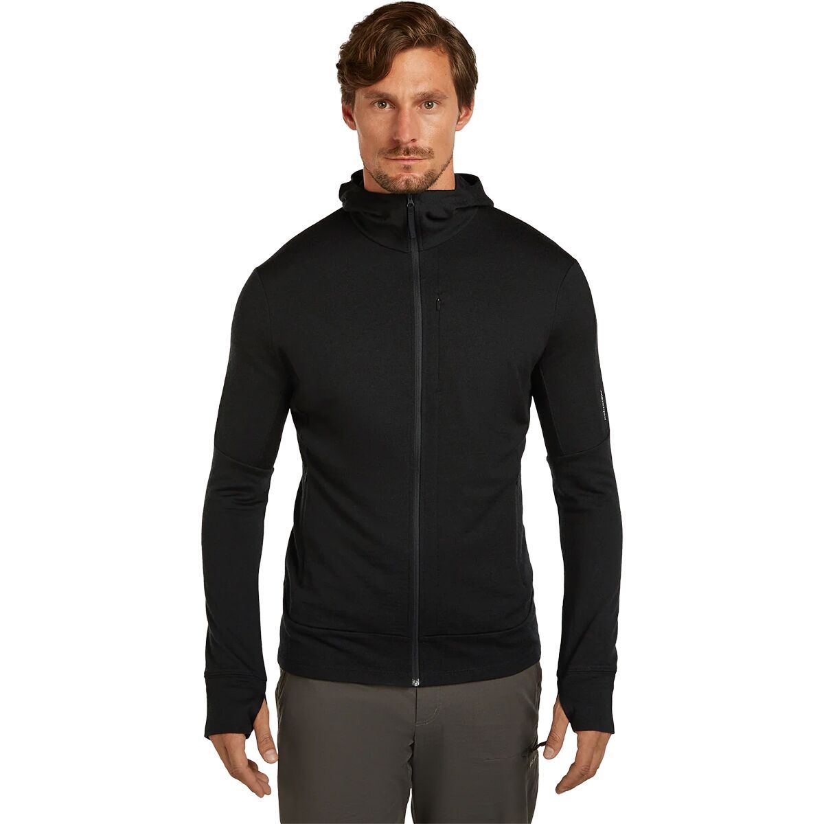 Image of Icebreaker Merino 260 Quantum Long-Sleeve Zip Hoodie - Men's Black, M