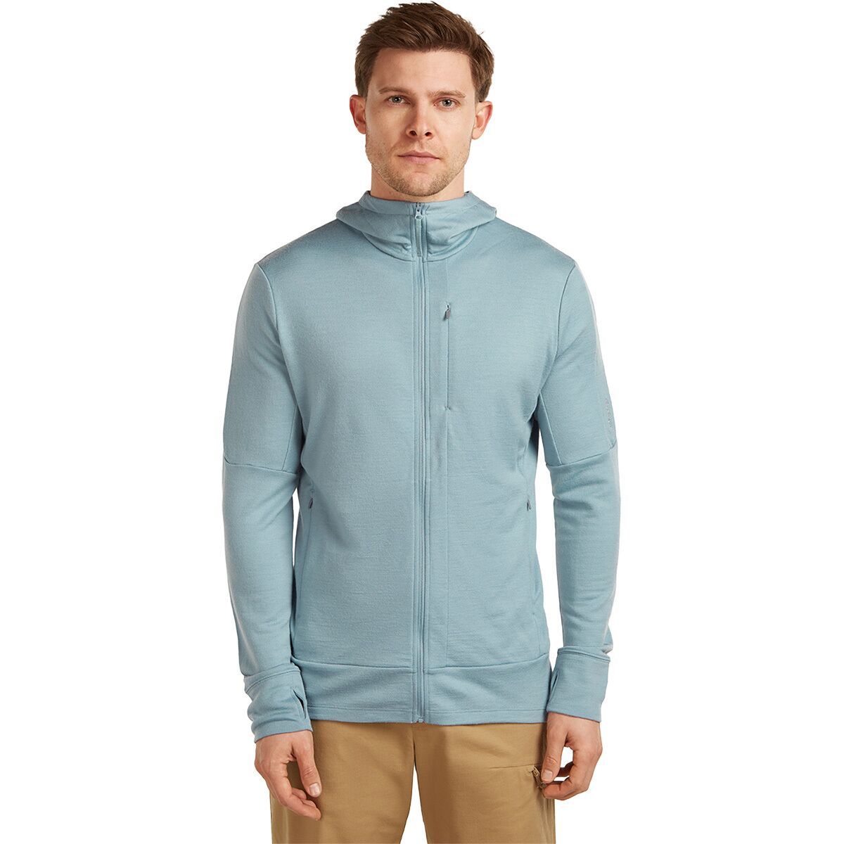 Image of Icebreaker Merino 260 Quantum Long-Sleeve Zip Hoodie - Men's Flint Blue, XL