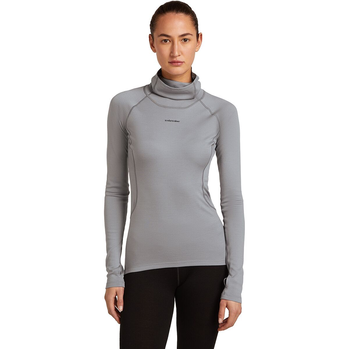 Icebreaker 300 MerinoFine Polar Roll Neck Top - Women's Alloy, L