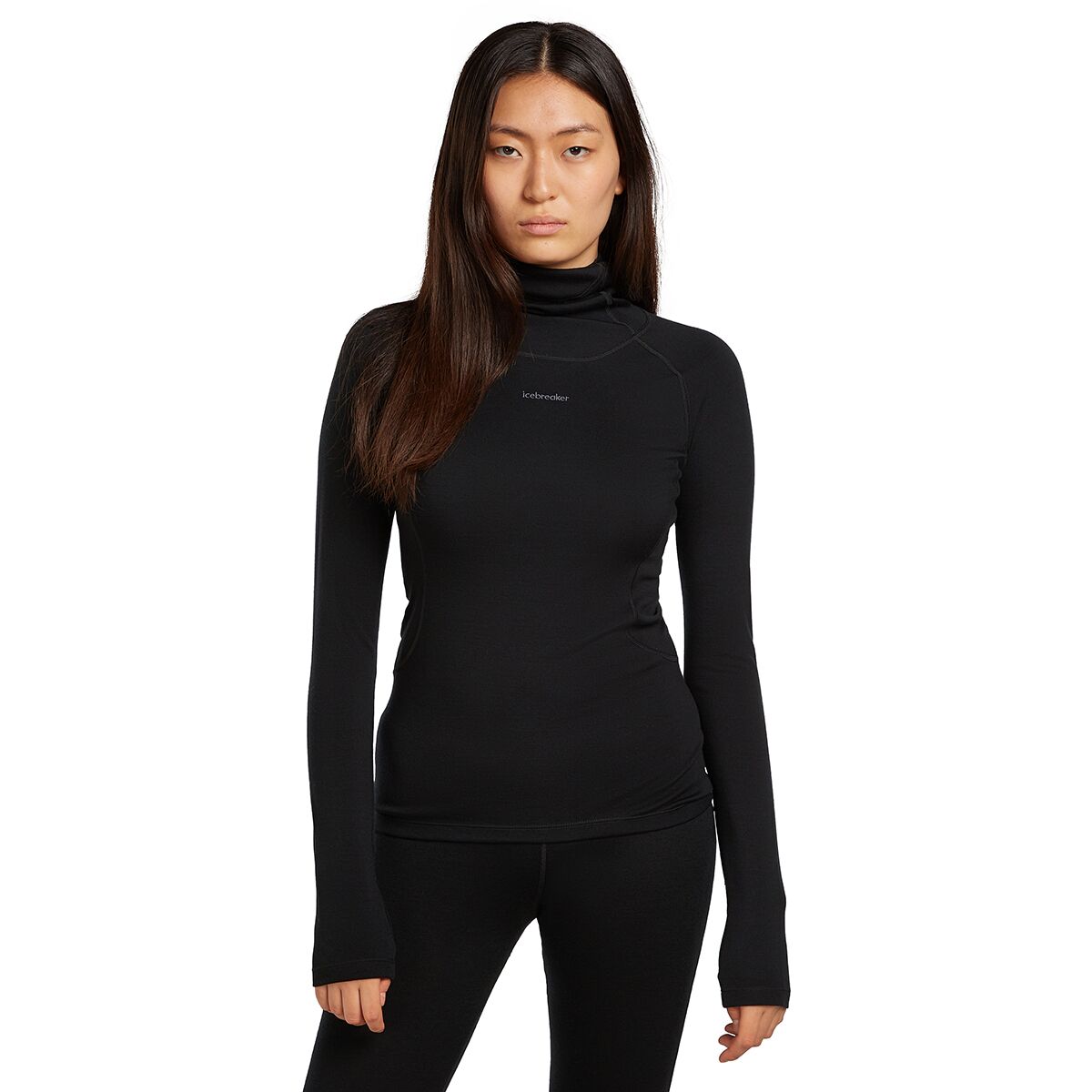 Image of Icebreaker 300 MerinoFine Polar Roll Neck Top - Women's Black, S