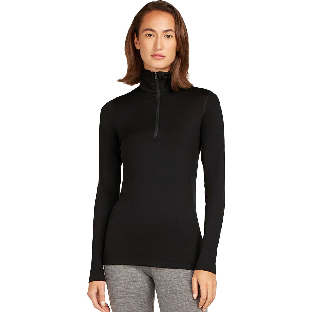 Image of Icebreaker Merino 200 Oasis 1/2-Zip Top - Women's Black, 3XL