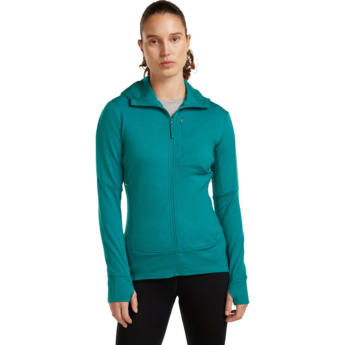 Image of Icebreaker Merino 260 Quantum Zip Hooded Jacket - Women's Tidal Teal, XS