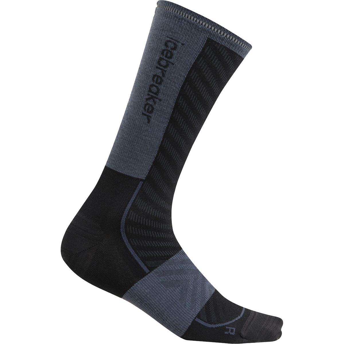 Icebreaker Merino Run+ Ultralight Crew Sock - Men's Black/Graphite, M