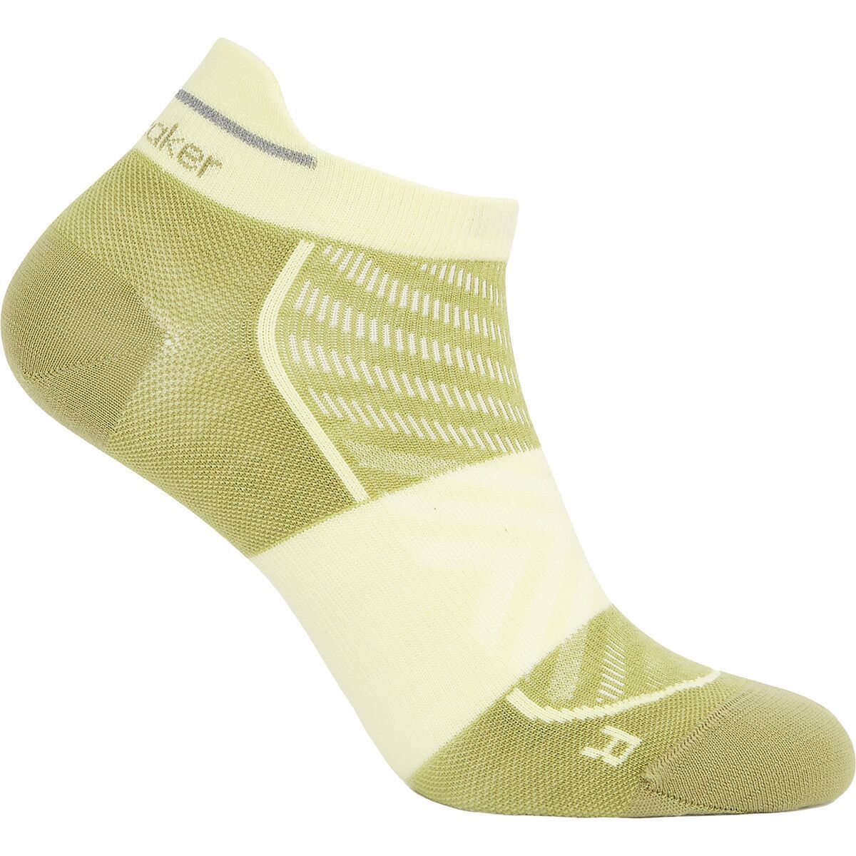 Icebreaker Merino Run+ Ultralight Micro Sock - Women's Olive/Citrine, M
