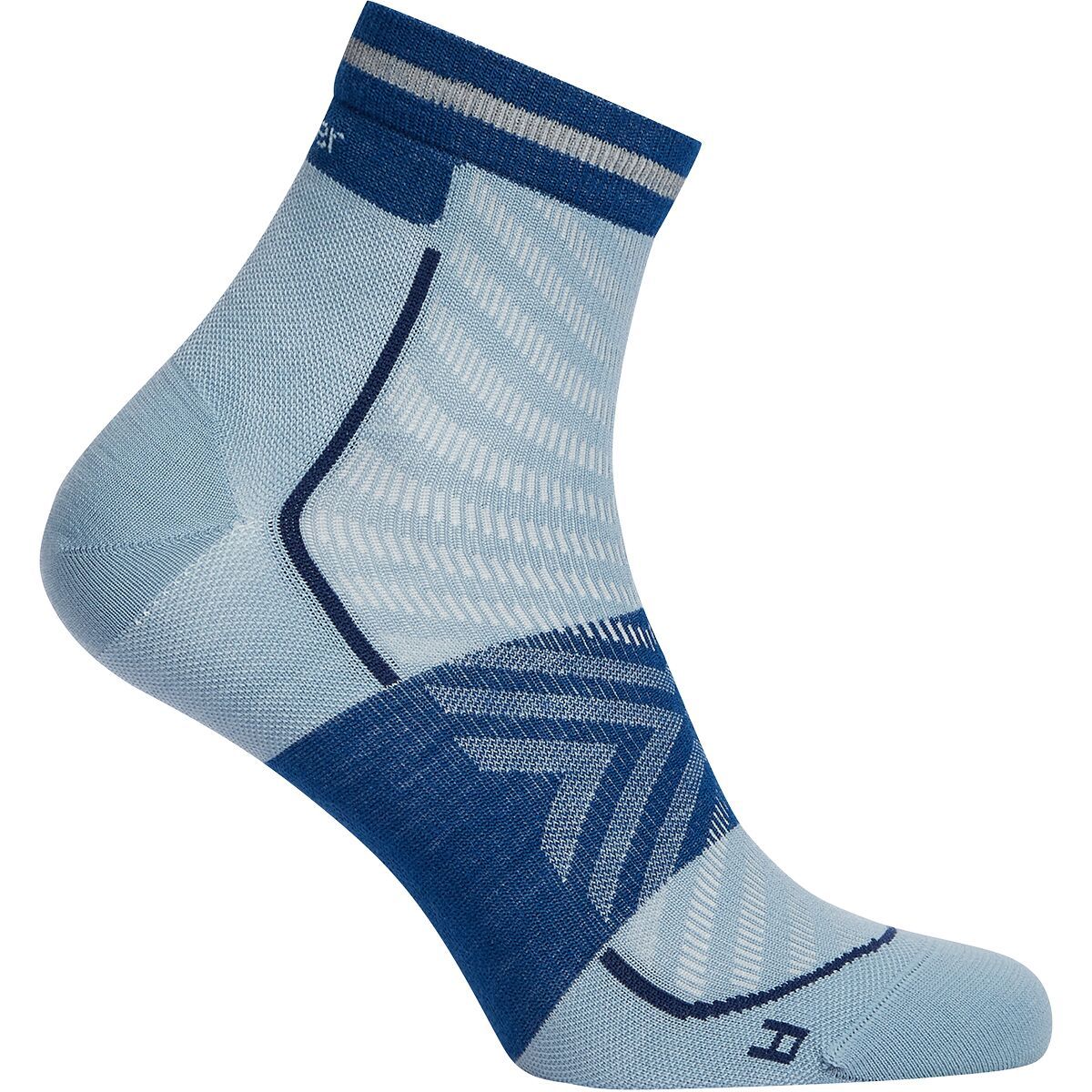 Image of Icebreaker Merino Run+ Ultralight Mini Sock - Men's Flint Blue/Atlantis, L