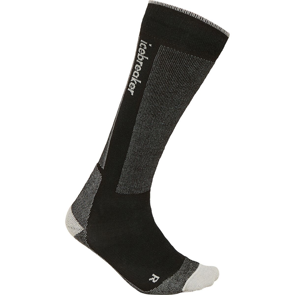 Icebreaker Merino Ski+ Light OTC Sock - Men's Black/Ether/Graphite, M