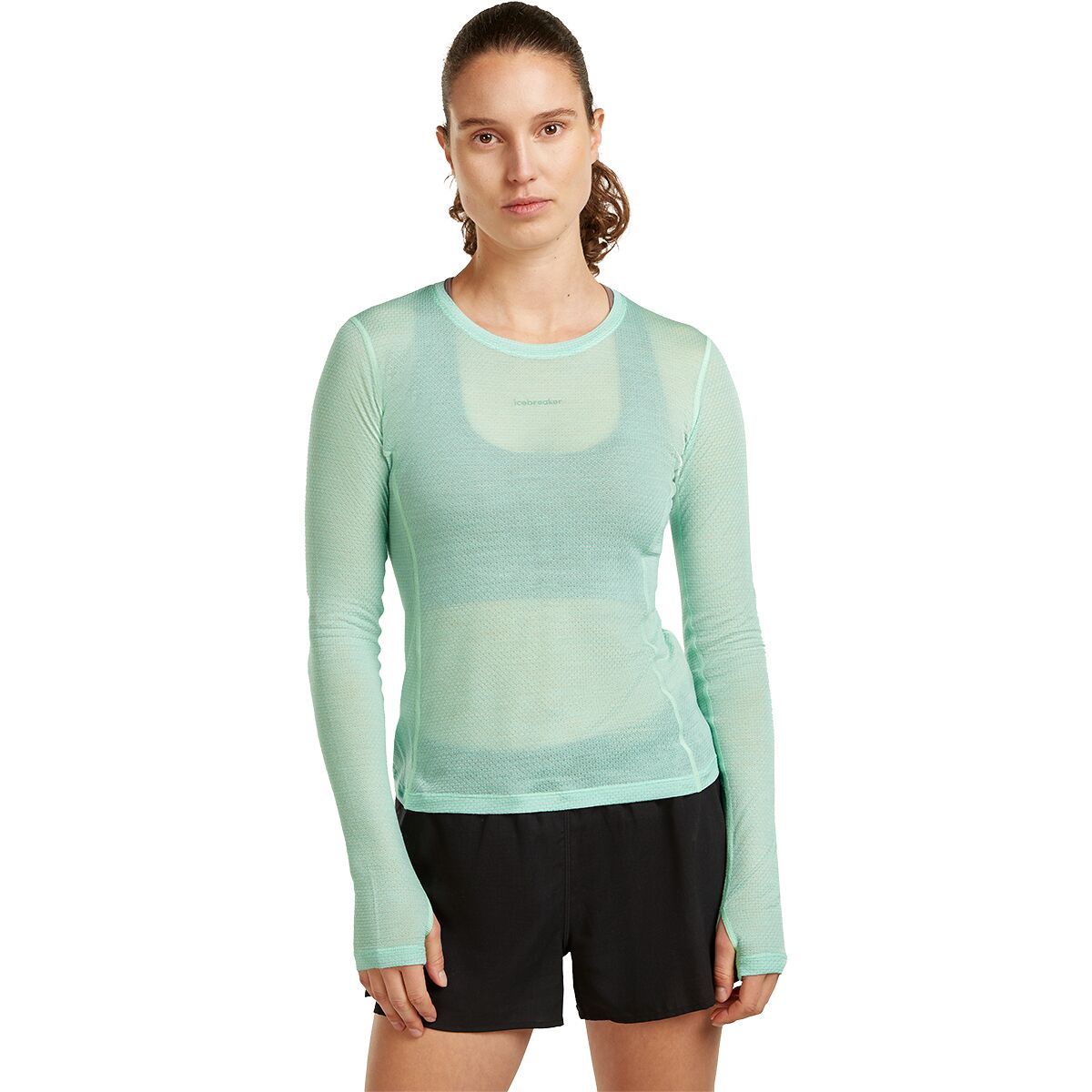 Image of Icebreaker MB75 Cool-Lite Ultralight Long-Sleeve Crewe - Women's Mint, M