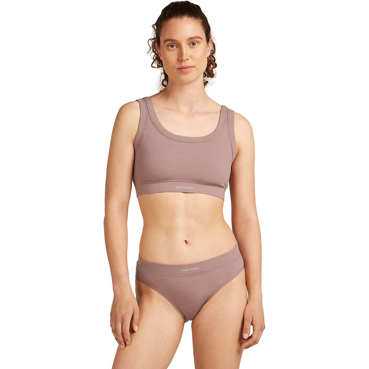 Image of Icebreaker Merino Blend Rib Lotus Bra - Women's Summit, M
