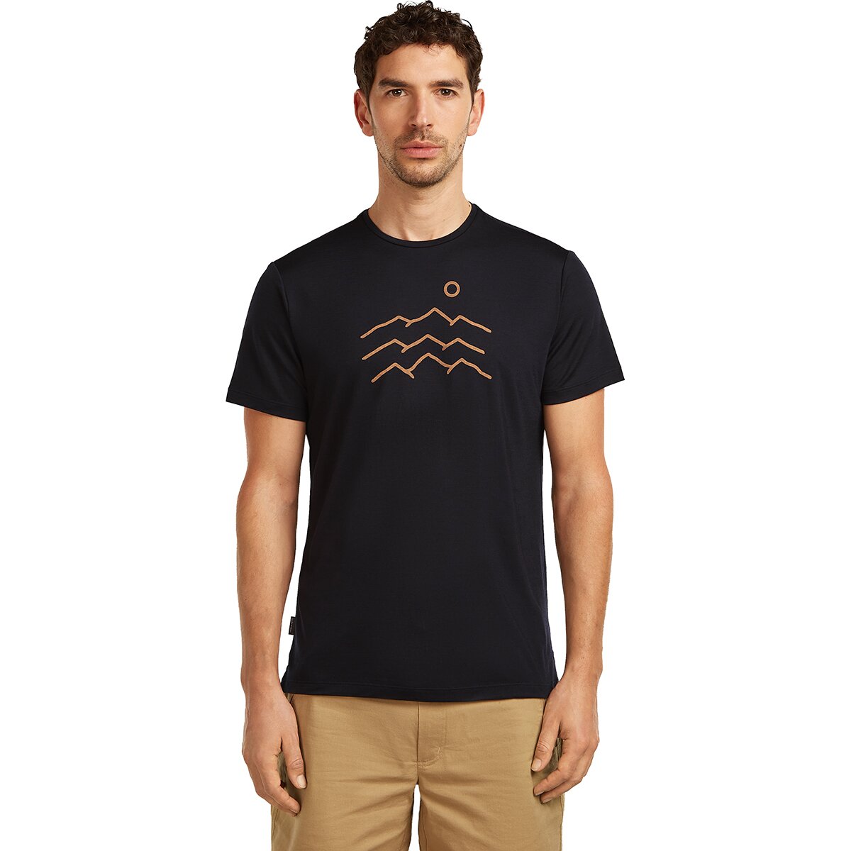 Image of Icebreaker Merino 125 Cool-Lite Sphere Across the Peaks T-Shirt - Men's Black, XL