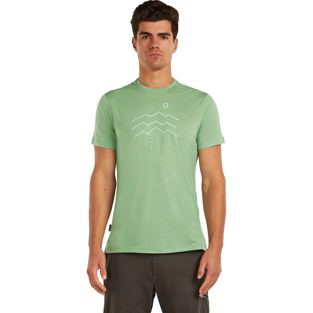 Image of Icebreaker Merino 125 Cool-Lite Sphere Across the Peaks T-Shirt - Men's Seaglass, M