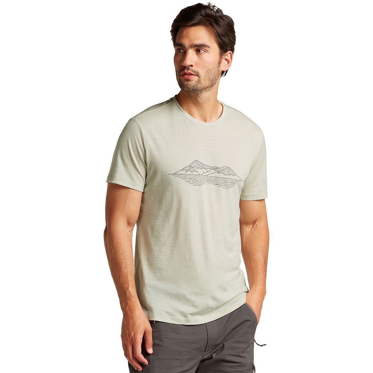 Image of Icebreaker Merino 150 Tech Lite Pukaki Reflected SS T-Shirt - Men's Ashen, L