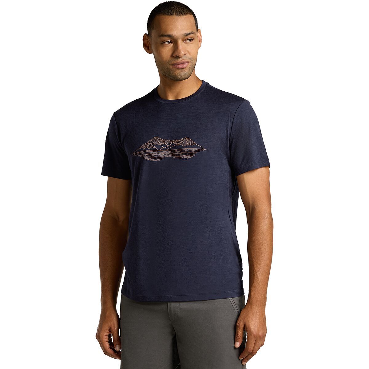 Icebreaker Merino 150 Tech Lite Pukaki Reflected SS T-Shirt - Men's Midnight Navy, XL