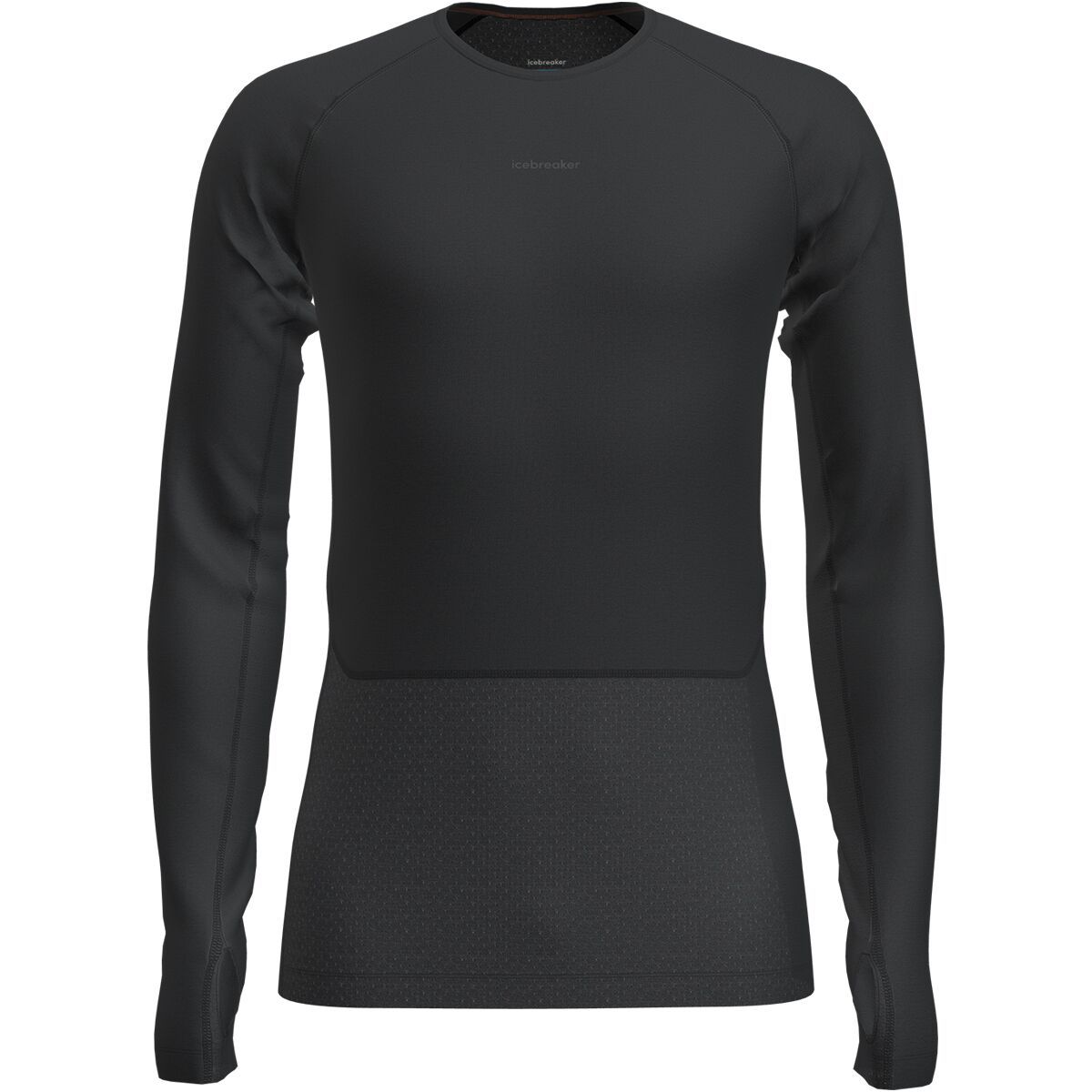 Image of Icebreaker Merino Blend 125 ZoneKnit Long-Sleeve Crewe - Men's Black, XXL