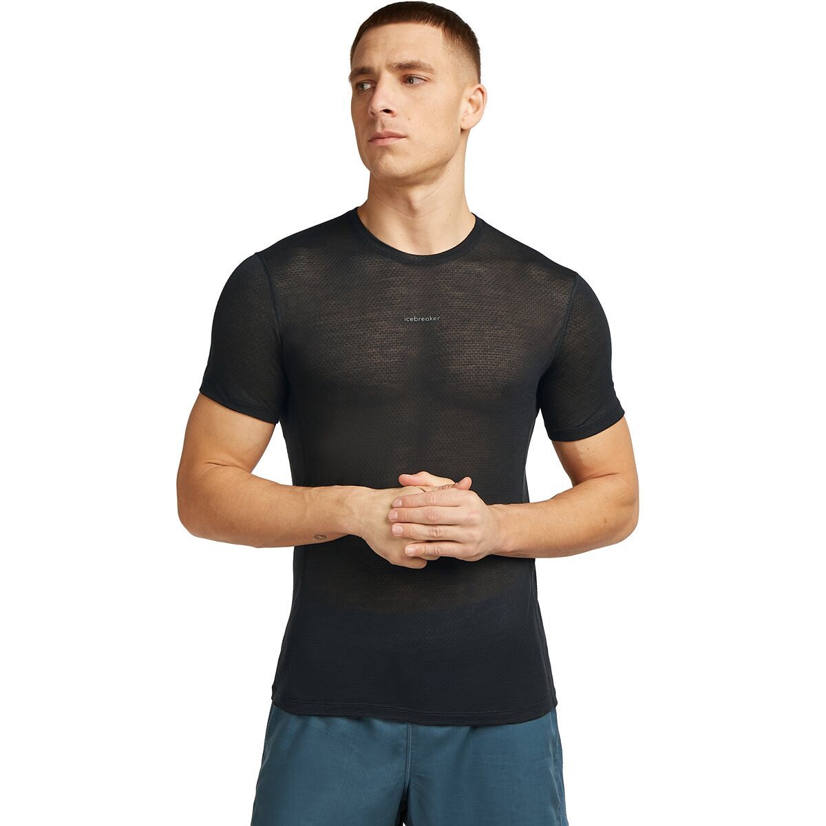 Image of Icebreaker Merino Blend 75 Cool-Lite Ultralight SS Crewe - Men's Black, L