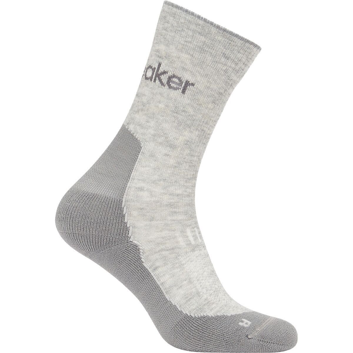 Image of Icebreaker Merino Hike+ Light Crew Sock - Women's Blizzard Heather/Alloy, S