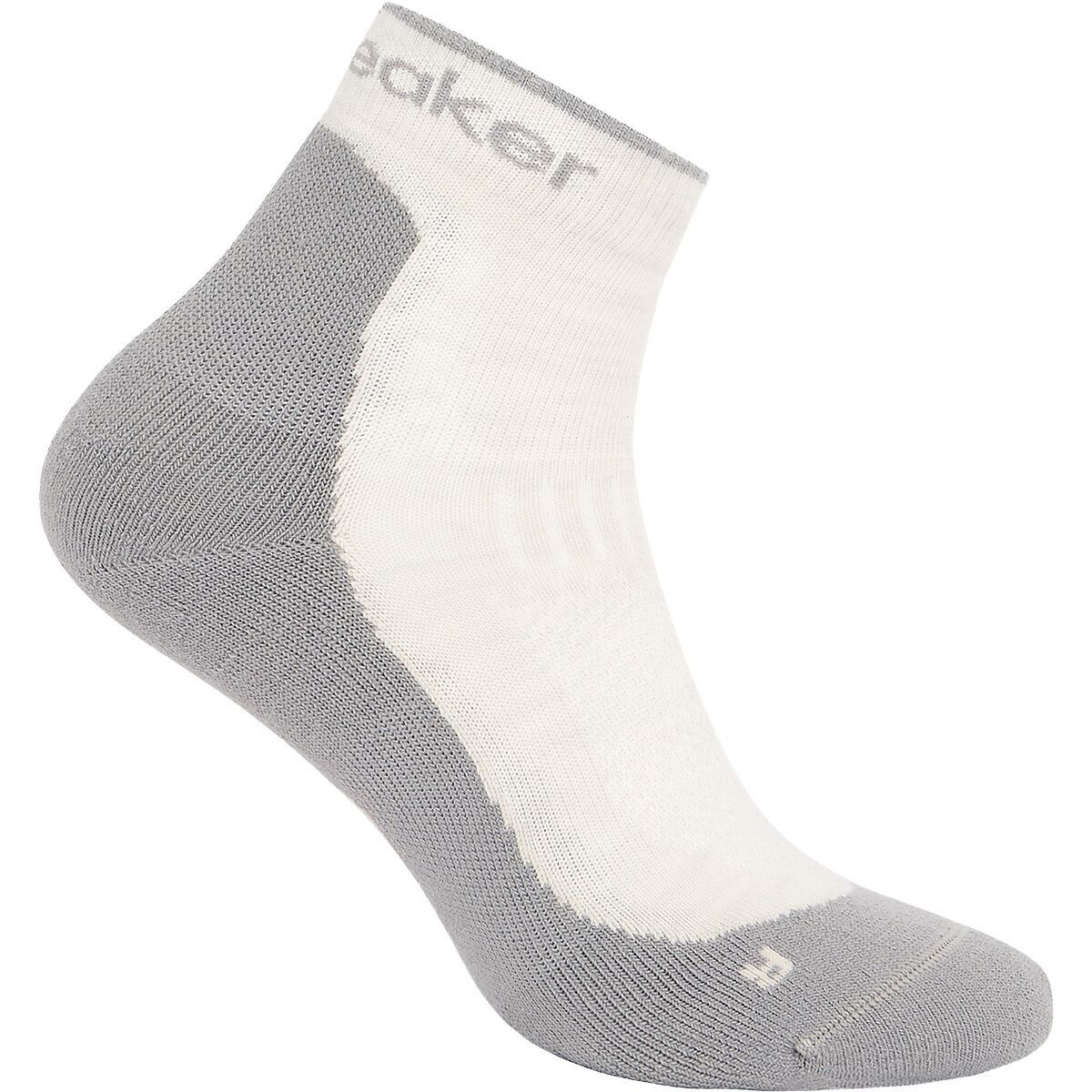 Image of Icebreaker Merino Hike+ Light Mini Sock - Women's Ecru Heather/Alloy, S