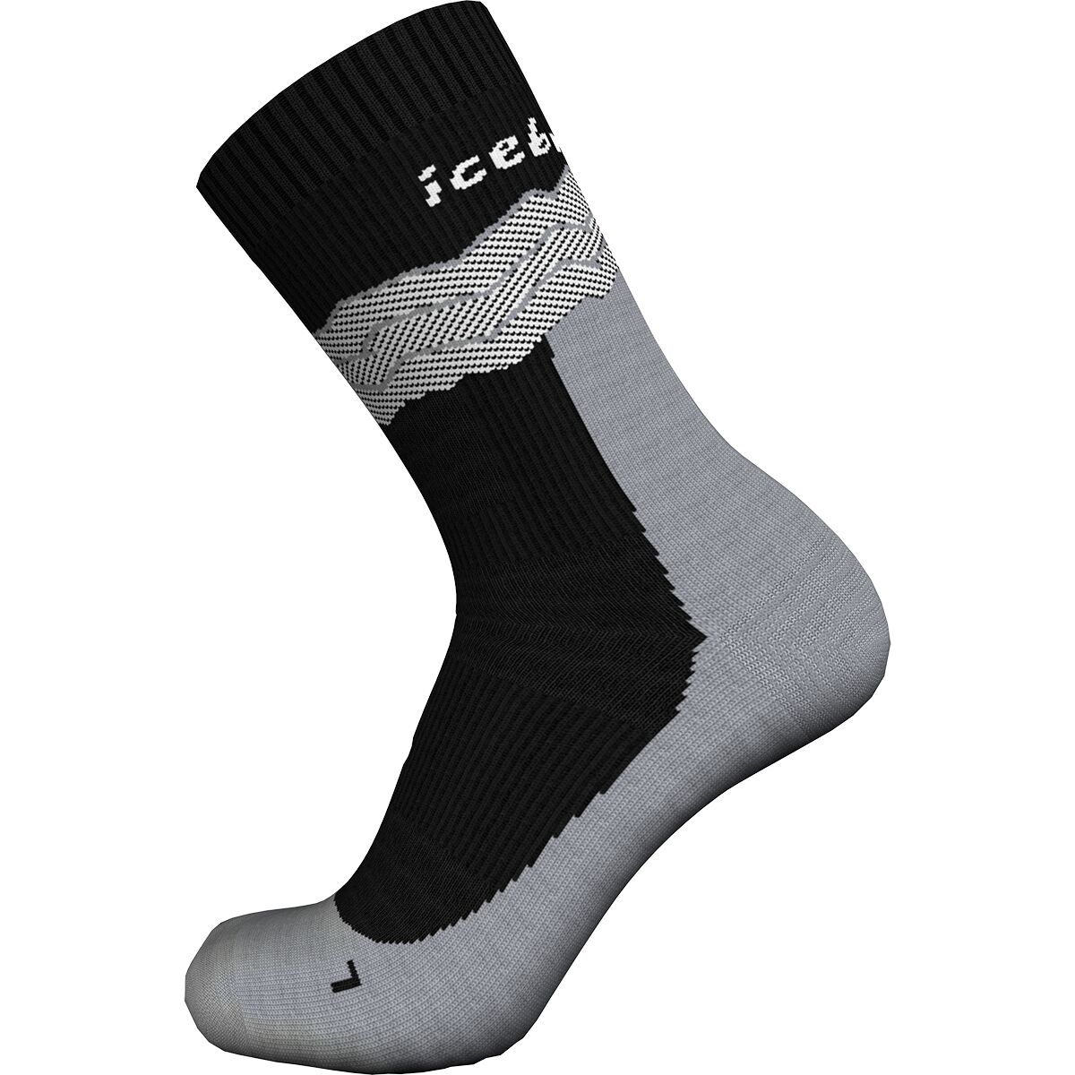 Image of Icebreaker Merino Hike+ Medium Crew Across the Peaks Sock - Women's Black/Alloy/Snow, M