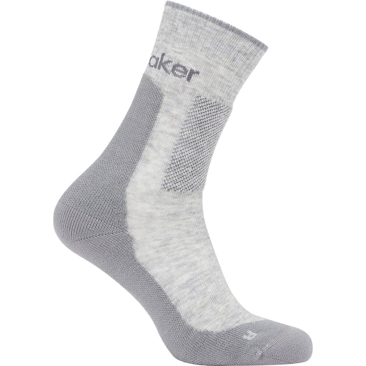 Image of Icebreaker Merino Hike+ Medium Crew Sock - Men's Blizzard Heather/Alloy, S