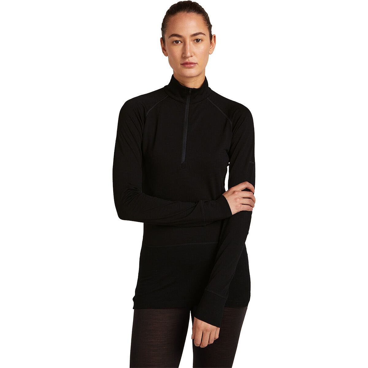 Image of Icebreaker Merino 200 ZoneKnit Long-Sleeve 1/2-Zip Top - Women's Black, XS