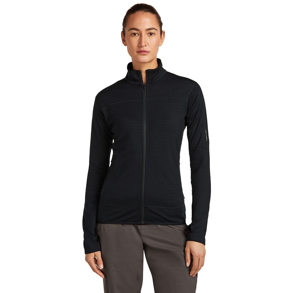 Image of Icebreaker Merino Blend 300 RealFleece Descender Zip Jacket - Women's Black, XL