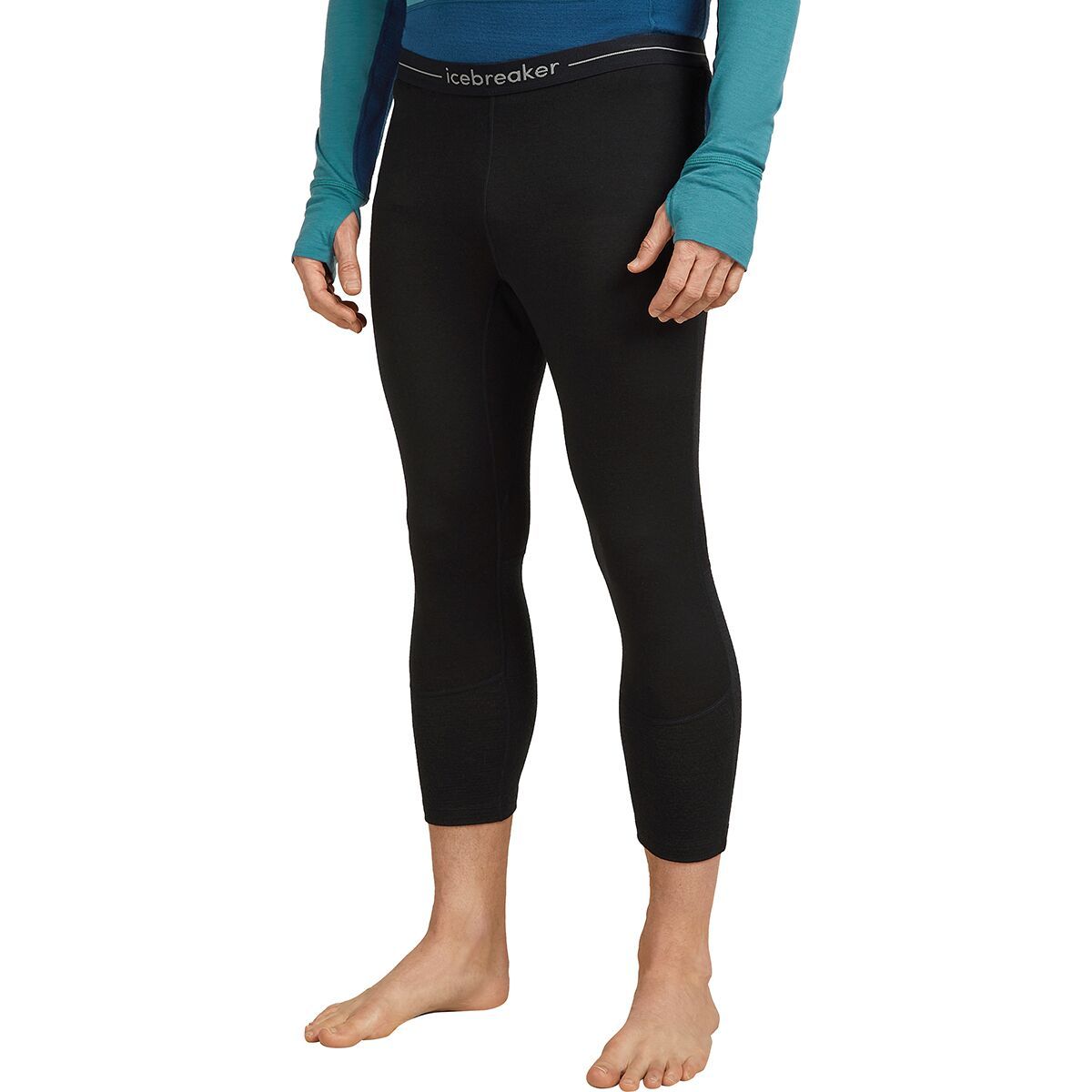 Image of Icebreaker Merino 200 ZoneKnit 3/4 Legging - Men's Black, L